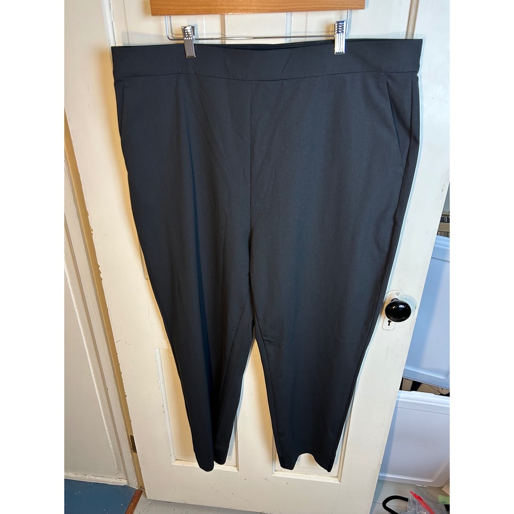 Ministry of Supply Womens Kinetic Pull On Pants Black Primeflex Stretch Size 20